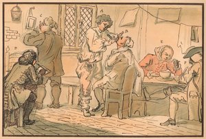 Scena śniadaniowa z Pięciodniowej peregrynacji, 1732 autorstwa William Hogarth