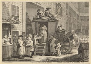 Dziedziniec wiejskiej gospody autorstwa William Hogarth