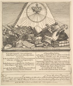 Korony, mitry, buławy itp., 1755. autorstwa William Hogarth