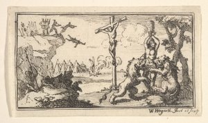 Ukrzyżowanie itp. John Bóbr, Rzymskie kary wojskowe, 1725, po 1725. autorstwa William Hogarth