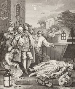 Okrucieństwo w doskonałości / Vollendete Grausamkeit. Od: Cztery etapy okrucieństwa. 1751 autorstwa William Hogarth