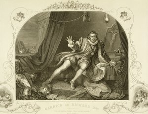 David Garrick (1717-79) jako Ryszard III, Akt V Scena 3, w sztuce Williama Shakespeare