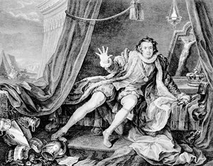 David Garrick jako Ryszard III, 1746. autorstwa William Hogarth