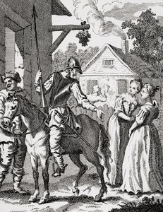 Don Kichot i Sancho Pansa w gospodzie, opublikowana w 1798 r. autorstwa William Hogarth