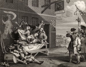 Anglia, grawerowane przez Thomasa Phillibrowna, z „Dzieła Williama Hogartha”, opublikowane w 1833 r. autorstwa William Hogarth