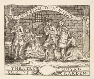 Na rzecz pana Walkera, Theatre Royal, Covent Garden, wyd. 1822 autorstwa William Hogarth