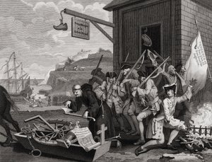 Francja, grawerowane przez C. Armstronga, z „Dzieła Hogartha”, wydane w 1833 r. autorstwa William Hogarth