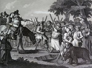 Fronton do „Hudibras” Samuela Butlera autorstwa William Hogarth