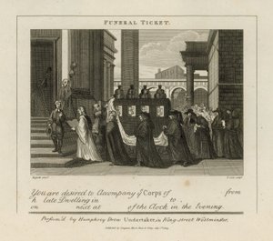 Bilet pogrzebowy autorstwa William Hogarth