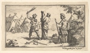 Fustigatio John Bóbr, Rzymskie kary wojskowe, 1725, po 1725. autorstwa William Hogarth