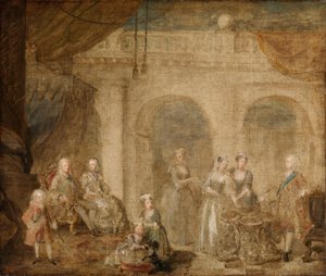 Jerzy II, król Anglii, i jego rodzina autorstwa William Hogarth