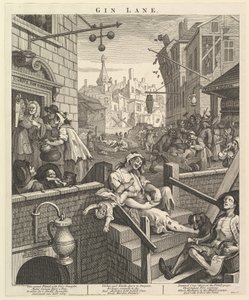 Gin Lane, 1 lutego 1751. autorstwa William Hogarth