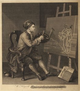 Hogarth malujący Muzę Komedii autorstwa William Hogarth