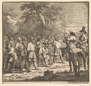 Hudibras Pierwsza przygoda Siedemnaście małych ilustracji dla Samuela Butlersa Hudibras, n..., 1721-26. autorstwa William Hogarth