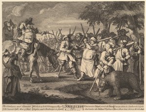 Hudibras Pierwsza przygoda Dwanaście dużych ilustracji dla Samuela Butlersa Hudi..., luty 1725-26. autorstwa William Hogarth