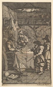Hudibras z wizytą w Sidrophel Siedemnaście małych ilustracji dla Samuela Butlersa Hudibras..., 1721-26. autorstwa William Hogarth