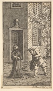Hudibras zaloty do wdowy Siedemnaście małych ilustracji dla Samuela Butlersa Hudibras..., 1721-26. autorstwa William Hogarth