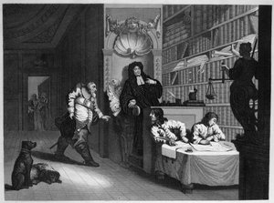 Hudibras i prawnik autorstwa William Hogarth