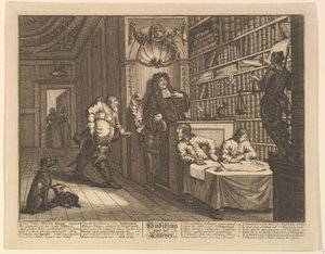 Hudibras i prawnik Dwanaście dużych ilustracji dla Samuela Butlers Hudibras, Plate..., 1725-68. autorstwa William Hogarth