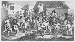Hudibras napotyka Skimmington autorstwa William Hogarth
