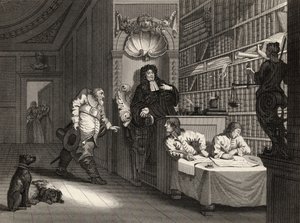 Hudibras z prawnikiem, z „Hudibras” Samuela Butlera (1612-80) rytego przez George