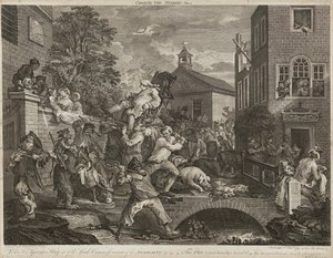 Humory Wyborcze (Zestaw Czterech) (grafika) autorstwa William Hogarth