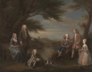John i Elizabeth Jeffreys i ich dzieci, 1730. autorstwa William Hogarth
