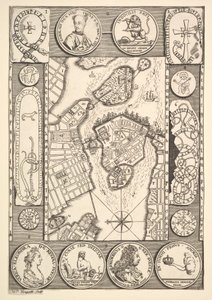 Mapa Sztokholmu Aubry de La Mottrayes Podróże po Europie, Azji i części..., 1723-24. autorstwa William Hogarth