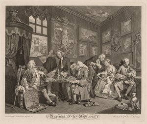 Małżeństwo à la Mode: Umowa, 1745. autorstwa William Hogarth