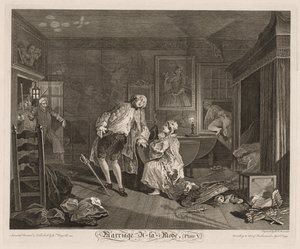 Małżeństwo à la Mode: Śmierć hrabiego autorstwa William Hogarth