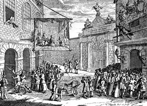 Maskarady i opery, 1724. autorstwa William Hogarth