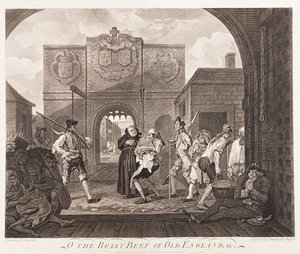 „O pieczeń wołowa starej Anglii”, 1749 autorstwa William Hogarth