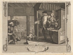 Tablica 4, Pracowity „Prentice, ulubiony, powierzony przez jego mistrza autorstwa William Hogarth