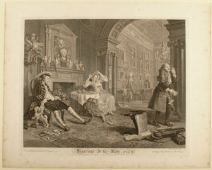 Tablica II z „Marriage à la Mode” autorstwa William Hogarth