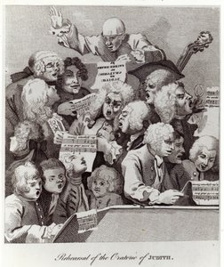 Próba Oratorium Judyty, 1734 autorstwa William Hogarth