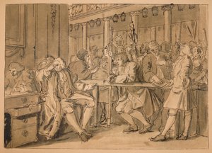 Szkic dla przemysłu i bezczynności — płyta X, 1747 autorstwa William Hogarth