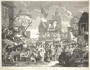 Targi w Southwark, grawerowane przez Thomasa Cooka (1744-1818) autorstwa William Hogarth