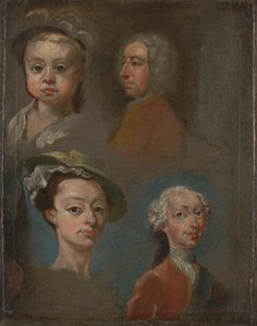 Studia głów autorstwa William Hogarth