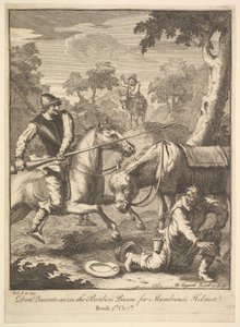 Hełm Przygody Mambrinos Sześć ilustracji do Don Kichota, 1756 lub później. autorstwa William Hogarth