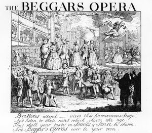 Opera żebracza w wersji burleskowej, 1728 autorstwa William Hogarth