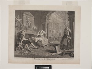 Scena śniadaniowa: tryb Małżeństwo À La, płyta 2 (ektynowanie i grawerowanie) autorstwa William Hogarth