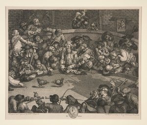 Walka kogutów autorstwa William Hogarth