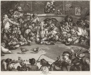 Kokpit / Der Hahnenkampfplatz. 1759 autorstwa William Hogarth