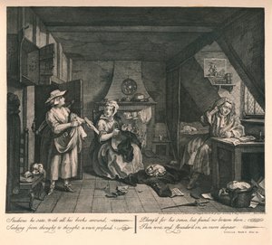 Niepewny poeta, 1740. autorstwa William Hogarth