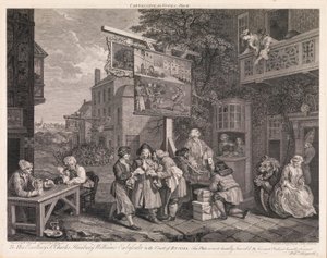 Wybory, tablica 2: „Pozyskiwanie głosów” autorstwa William Hogarth