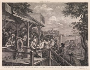 Wybory, plansza 3: „Głosowanie” autorstwa William Hogarth