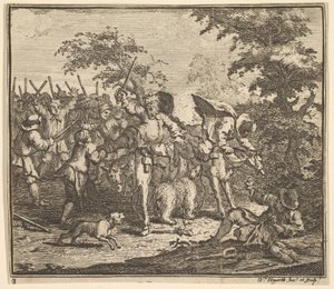 Spotkanie z Talgolem i Magnano Siedemnaście małych ilustracji dla Samuela Butlera..., 1721-26. autorstwa William Hogarth