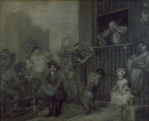 Rozwścieczony muzyk, XVII wiek autorstwa William Hogarth
