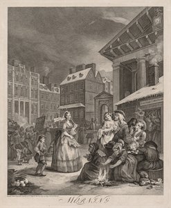 Cztery pory dnia, 1738. autorstwa William Hogarth