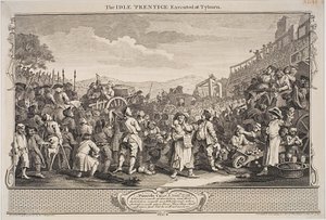 Bezczynny „Uczeń stracony w Tyburn” autorstwa William Hogarth